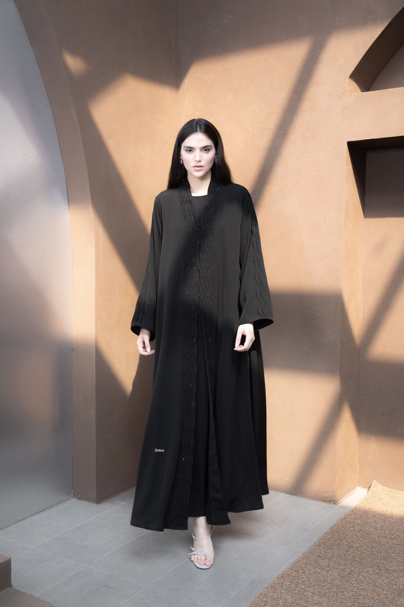 Pin Tuck Patterned Abaya - Geelato Abaya