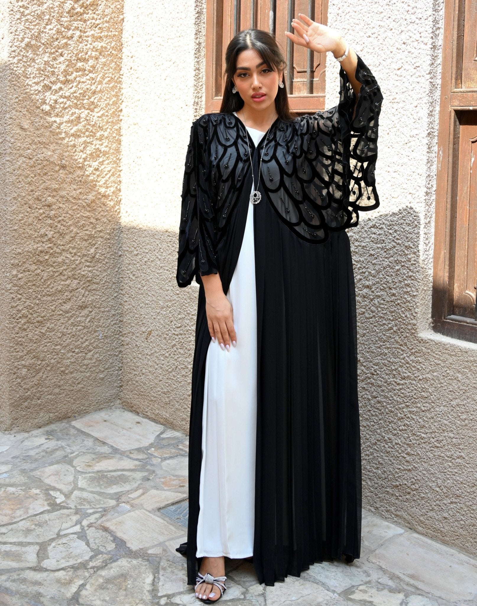 Butterfly Laser Cut Abaya Online UAE Dubai Abaya Fashion