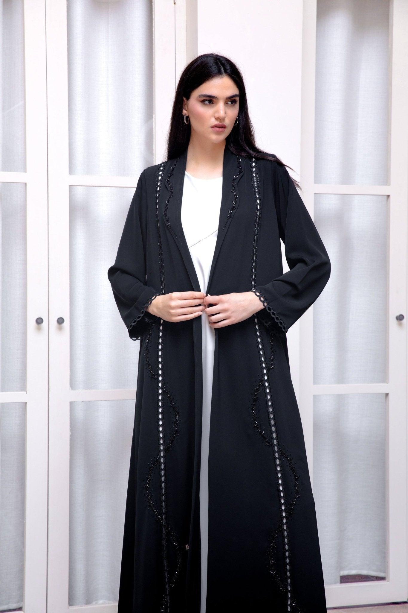 3D Dantail Abaya - Geelato Abaya