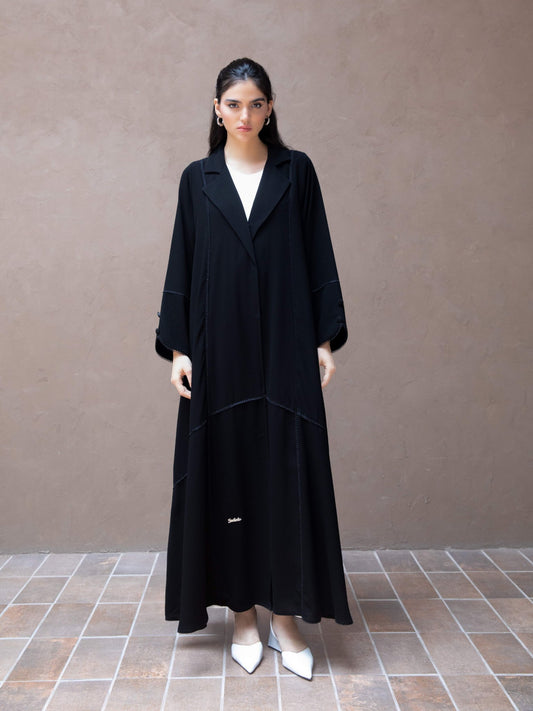 Dainty Lace Collared Abaya - Geelato Abaya